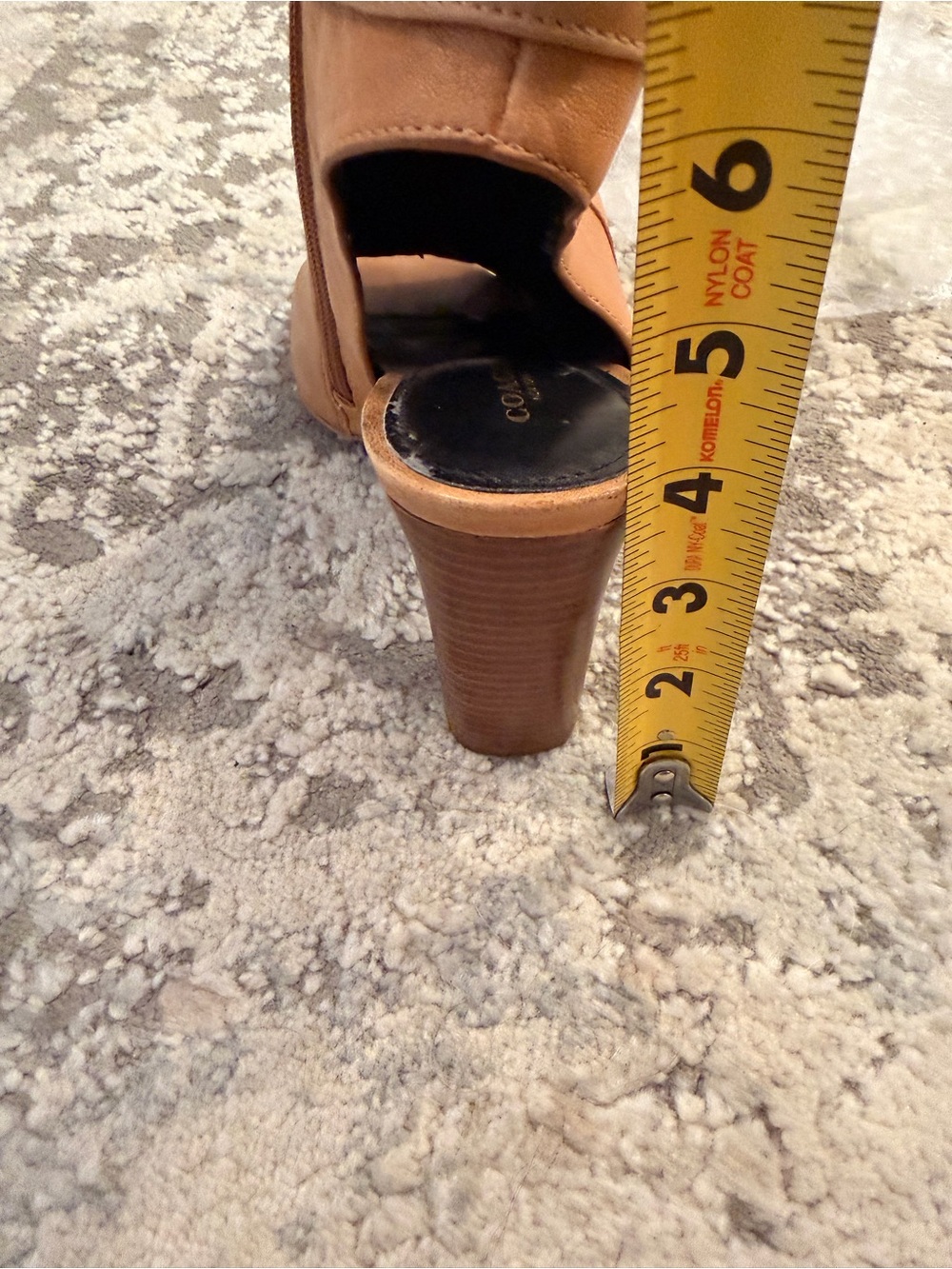 COACH Lafayette Peep-Toe Booties- Tan- Size 8M - Picture 6 of 9